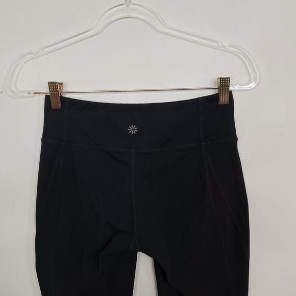 Athleta Small S Black Revelation Capri Leggings Athletic Yoga Stretch Workout - Picture 7 of 13